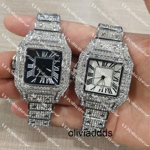 O movimento de quartzo do diamante de diamantes full icou mulheres assistem brilhante amante de wristwatch estilo de vida de moda à prova d'água Montre f93y