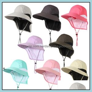 Parti Şapkaları Festival Malzemeleri Ev Bahçesi Spor Güneşlik Şapka Erkek ve Kadın Katı Brim Cap Hızlı Kurutma Balıkçılık Güneş Koruyucu Kapaklar SEA RRB14