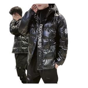 Mens punk Down Parkas moda trend pary gęstwy zamek z kapturem Zapowocze