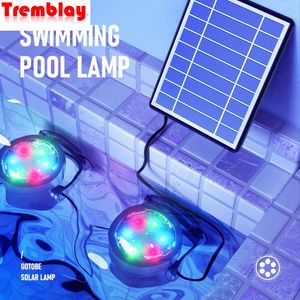 Da 1 a 4 LED Illuminazione solare Luci subacquee per laghetti IP68 Impermeabile per esterni Luce per piscina Decorazione da giardino Percorso Prato Lampada da paesaggio