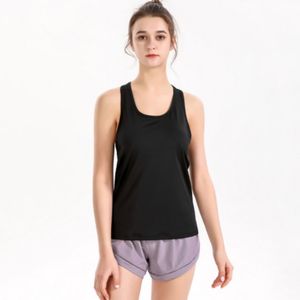 Lu Lu Lemons Yoga Clothes Sportswear Fiess Loose Front Wrinkled Elastic Quick DryingTシャツ短袖シャツ