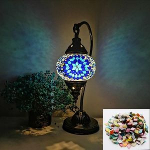 Lampy stołowe Turkish Mosaic Swan Light Material Pakiet Ręcznie robione nocne miłośnicy lampy rodzica-dziecko urodzinowy dar