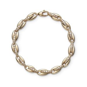 Charm armband guldfärg mode europeiska kvinnor smycken mikro pave cz oval pärlstav länk kedja armband