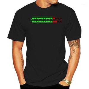 Herr t-shirts 2022 t skjortor för män bomullstoppar manlig skjorta mätare decibel musik bas retro radio kassett band rekord vinyl smal