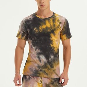 Vestido de camisas casuais masculinas para grandes e altos homens da primavera do verão tops de camisa multi gravata colorida Button preto colorido Down Longmen's