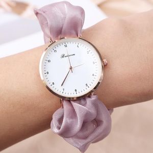 Wristwatches Ladies Cloth Wristwatch Fashion Ribbon Digital Watch For Women Dress Bracelet High Quality Sweet Girls Relogio Feminino