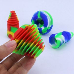 Cool Smoking Colorful Multifunzione Dimensioni Bong in vetro di silicone Bong con filtro per narghilè 3IN1 Sigillo Kit di copertura per tappi puliti ondeggianti Rigs per olio Strumento per la pulizia della guarnizione di paglia