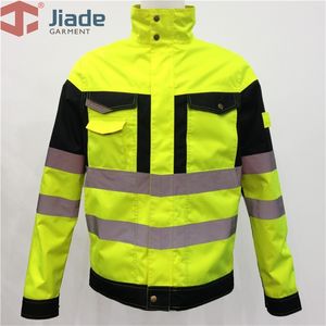 Trabalho do homem Use reflexivo alta visibilidade da jaqueta impermeável casaco resistente à água 201127