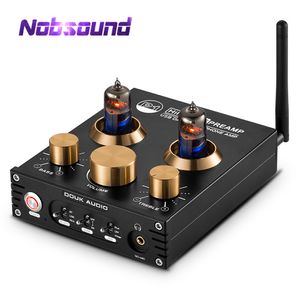 NOBSOVE HIFI Bluetooth 5.0 6J5 Ventilrör Preamp Bass Förförstärkare Stereo Audio Headphone Amplifier USB DAC APTX