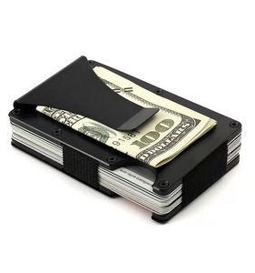 Kolfiberkortshållare Mini Slim Wallet Men Aluminium Metal RFID Magic Wallet Small Thin Man Pures Pengar Bag Vallet B0803