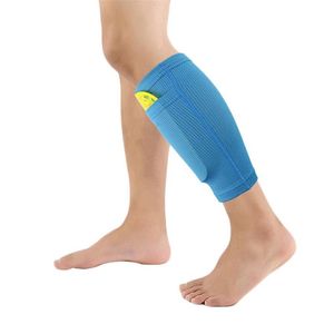 Wholesale padded shin sleeve resale online - 1 Pair Soccer Protective Socks Shin Guard With Pocket For Football Shin Pads Leg Sleeves Supporting Adult Support Sock2998