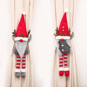 Dekoracje świąteczne Curtain Tiebacks Hook bez twarzy stary para Rudolph Doll Ornaments Xmas Tree Noel Natal Dekoracja