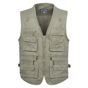 5XL 6XL 7XL New Male Casual Summer Big Size Cotton Sleeveless Vest With Many 16 Pockets Men Multi Pocket Photograph Waistcoat T190828