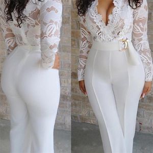 Women's Jumpsuits One Piece For Women Elegant Long Rompers Womens Clothes Jumpsuit Overalls Fashion Fall New Sexy Lace 201007