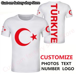 Turkiet t shirt diy gratis anpassat namn nummer tur t-shirt nation flagga tr turkish republic turk country college tryck pokläder 220609