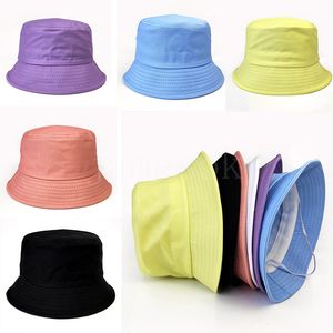 Summer Spring Cotton Baby Bucket Hat For Children Boy Girl Sunscreen Panama Beach Cap Macaron Pure Color Outdoor Fisherman Hat DE653