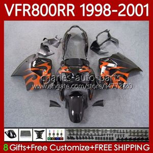 Kit de corpo para Honda Interceptor VFR 800RR 800 CC RR VFR800RR 1998 1999 2000 2001 Bodywork 128No.85 VFR-800 800CC VFR800R 98-01 VFR800 RR 98 99 00 01 Fairing