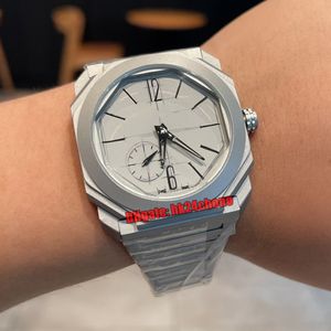 高品質の時計103672 OCTO FINISIMMO 10th Anniverary Limited Edition Automatic Mencical Mens Watch Grey Dial Titanium Bracelet Gents WristWatches