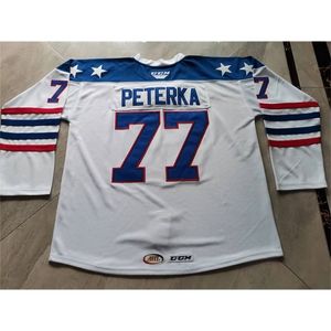 Nc74 Custom Hockey Jersey Herren Jugend Damen Vintage AHL Rochester Americans 77 Jason Peterka 22 Jack Quinn High School Größe S BIS 6XL oder Trikots mit beliebigem Namen und Nummer