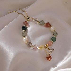 Link Chain Pearls Ball Crystal Ball Bracelets coloridos Diy para mulheres Jóias de jóias Tails de peixes decorados Bulbões de pulseira Presentes Kent22