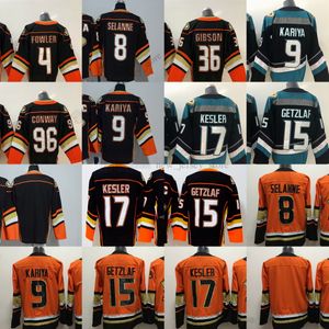 Movie College Ice Hockey Wears Jerseys Stitched 9PaulKariya 15RyanGetzlaf 17RyanKesler 8TeemuSelanne 4CamFowler 36JohnGibson 96CharlieConway Men Jersey