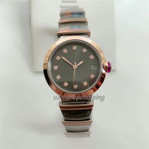 orologi di marca Dropshipping - Orologio da donna Orologi al quarzo con diamanti quadrante nero Diametro 33 mm Orologio da polso alla moda argento/oro rosa Regali WEGL