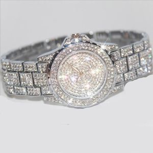 Armbanduhren Bling Rose Gold Crystal Watch Stilvolle Damen Luxus Sparkly Shinning Diomand Strass ArmreifArmbanduhren ArmbanduhrenArmbanduhr