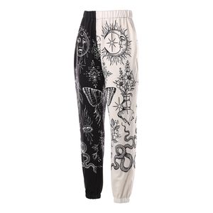 Men's Pants Womens Wild Casual Trousers Fashion Contrast Color Printing Mid waist Beam Feet 220826