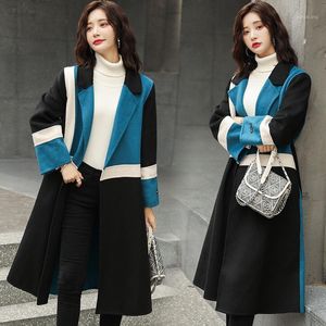 Women's Wool & Blends Europe Station European Color Matching Double Faced Cashmere Coat For Women In 2022