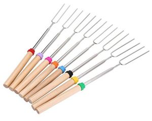 Nya rostfritt stål BBQ Tools Marshmallow Roasting Sticks Extending Roaster Telescoping Cooking/Baking/Barbecue SXMY9