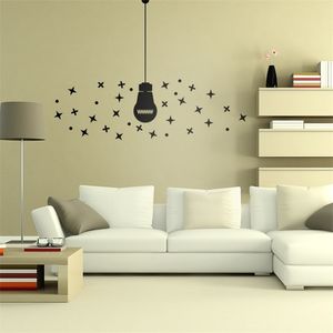 Adesivos de parede de estilo de estilo simples lustres de lâmpada de lâmpada adesivos de decoração de sala de estar adesivos de proteção ambiental T200421