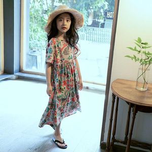 Girl's Dresses Teens Big Girls Elegant Summer For Kid Girl Floral Clothes 4 5 6 7 8 9 10 11 12 13 14 15 16 Years Old Child Long DressesGirl'