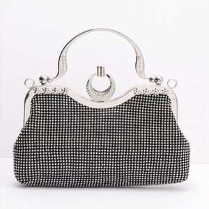 New Stunning Diamond Bridal Hand Bags Luxury High Quality Wedding Accessories Silver Black Gold Evening Party Bag