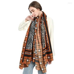Lenços 2022 senhoras outono e inverno lenço de partida confortável algodão xadrez zebra leopardo bib shawl kiml22