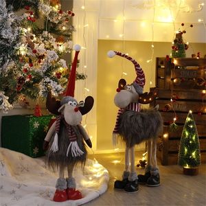 クリスマスの装飾エルクの装飾品クリスマスフェスティバルホーム暖炉のテーブルトナカイ装飾クリスマスと新年の子供たちのギフトナビダッド220316