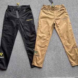 Khaki-schwarze Hose mit schwerer Stickerei, Overall 1, hochwertige, gerade High-Street-Cargohose für Männer und Frauen, lockere Freizeithose