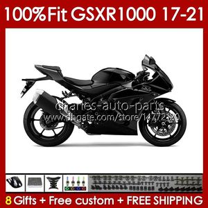 Iniezione OEM Corpo per SUZUKI GSXR1000 K17 GSXR 1000 CC 2017 2018 2019 2020 2021 Carrozzeria 146No.66 1000CC GSX-R1000 17-21 GSXR-1000 17 18 19 20 21 Carene nero piatto blk