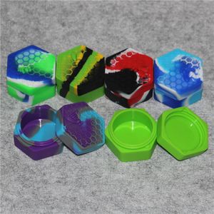 Hexagon Silicone Container Box Non-Stick Jar Honeybee Large 26 ml Silicon Burkar Dab Wax Oil Containers Dabber Tool Quartz Banger