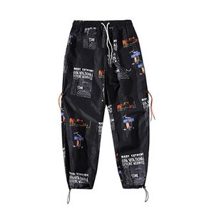 Hip hop Pants Men Loose Joggers Pants with Print Streetwear Harem Pants Clothes Ankle length Trousers Harajuku Sport Casual 201126