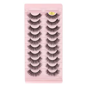 New Arrival Russian Curling Thick Multilayer False Eyelashes 10 Pairs Set Soft & Vivid Reusable Hand Made 3D Fake Lashes Extensions D Curved Makeup for Eyes