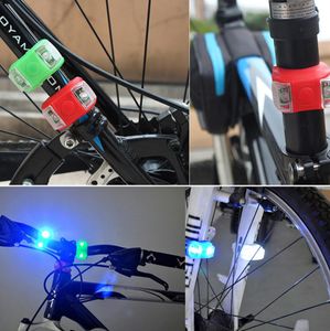Mini LED -cykellätt silikon Vattentät cykel Strobe Tail bakre lampa Natt VARNING CYKLING Front Lamp Taillight 8 Färger