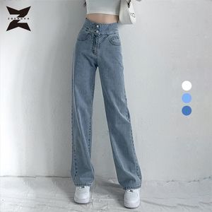 ZOENOVA Casual Fashion Straight Leg Women's Jeans Denim Bottom Y2K Harajuku Boyfriend Long High Waist Baggy Jean Fall Pants Blue 220402