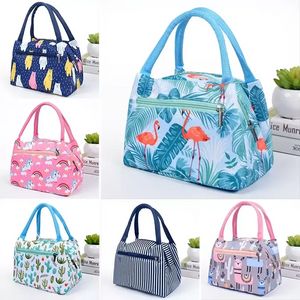 Storage Bags Fresh Cooler Portable Oxford Fabric Lunch Bag Food Insulated Reusable Picnic Bento Thermal Box Container Zipper Bag F0721