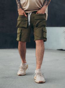 Shorts para homens estilo Japão High Street Vintage Cargo Militar Short Homem com Multi-Pockets Smart Rights Shorts Casual