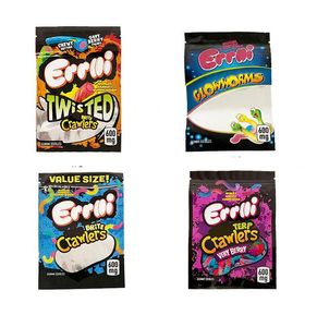 Sour Brite Crawlers Twiste Bag 600 мг червя, запечатываемая Kies Mylar Package