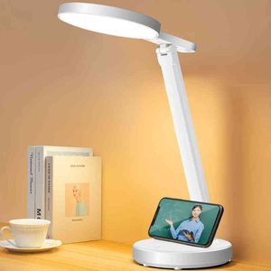 Stepless Dimning LED Bright Table Lamp Children Study Eye Protection Desk Lamp Återkallbar smart bredvid Lamp Light H220423
