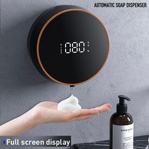 Wall Mount Automatic Foam Soap Dispensers LED Temperature Display Electric Touchless Infrared Sensor Foam Machine Liquid Dispens 220725