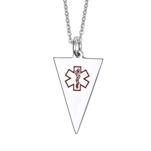 Anhänger Halsketten Edelstahl Schmuck Benutzerdefinierte Großhandel 33MM Logo Dreieck Tag Für Männer N00569Pendant PendantPendant