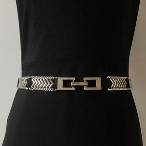 Belts Fashion Women Brand Belt Accessories Metal Buckle Waist Paint Thin Female Punk Elastic For Lady