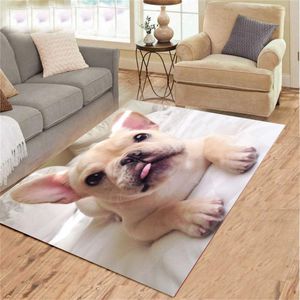 Mattor Animal Dog Printed Carpet Mattor Heminredning Soft Flannel Girls Bedroom Mat Baby Play Crawl for Living Room